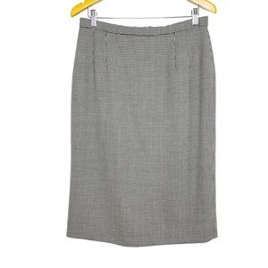 Pendleton Womens Wool Pencil Skirt Black White Houndstooth Vtg Academia Size 14